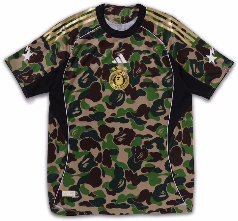 adidas x BAPE Football Graphic Slim Jersey T-shirt Green