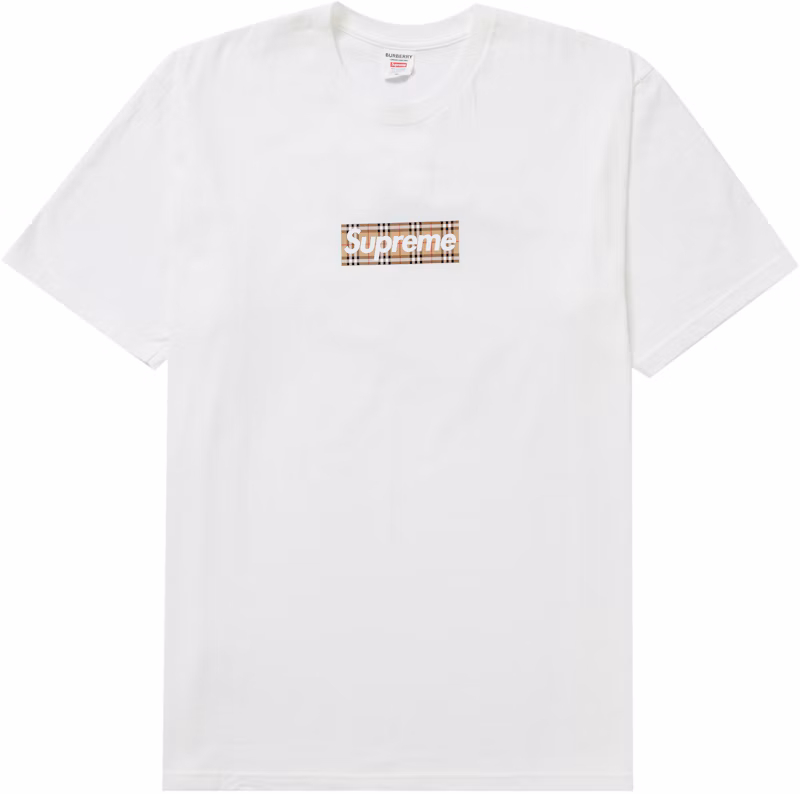 Supreme Burberry Box Logo Tee White