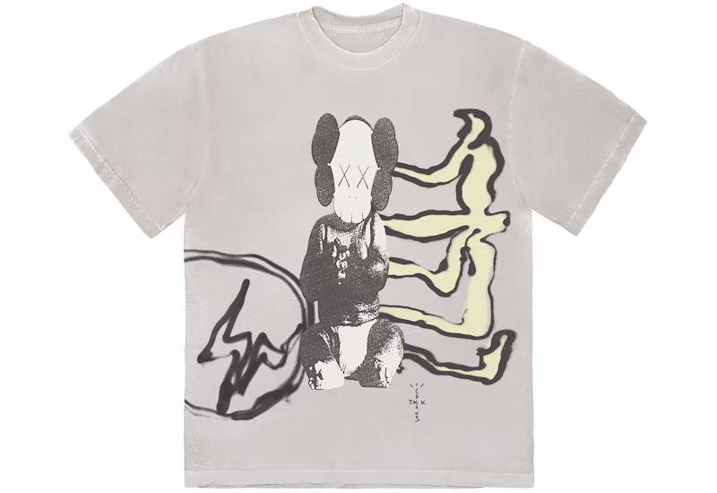 Travis Scott Cactus Jack + Kaws For Fragment Tee Aged Yellow