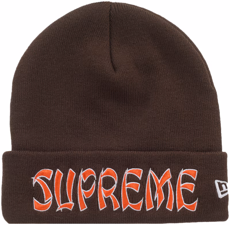 Supreme New Era Action Beanie Brown