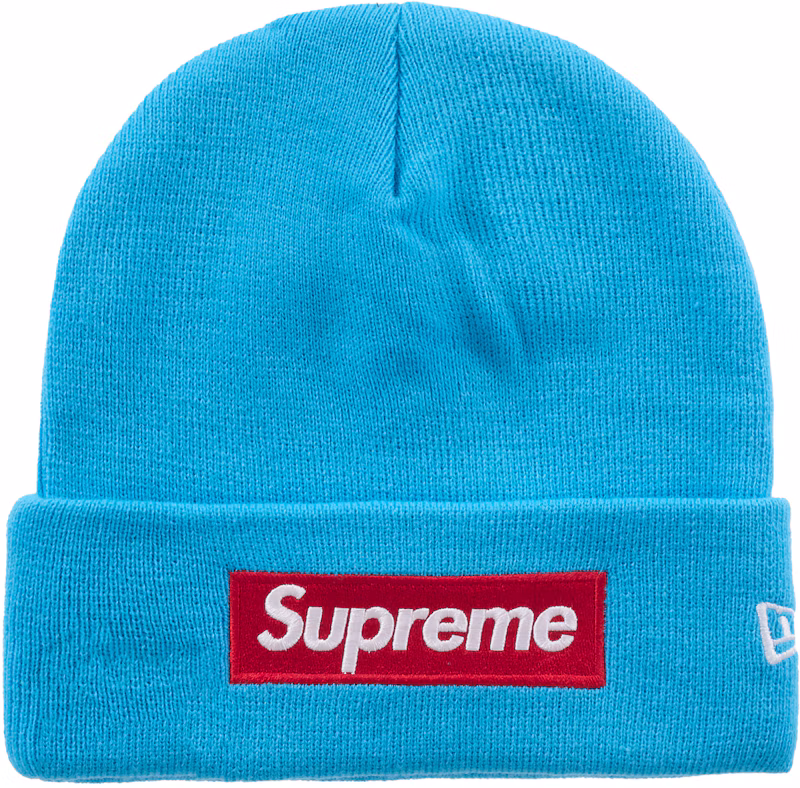 Supreme New Era Box Logo Beanie (FW25) Cyan