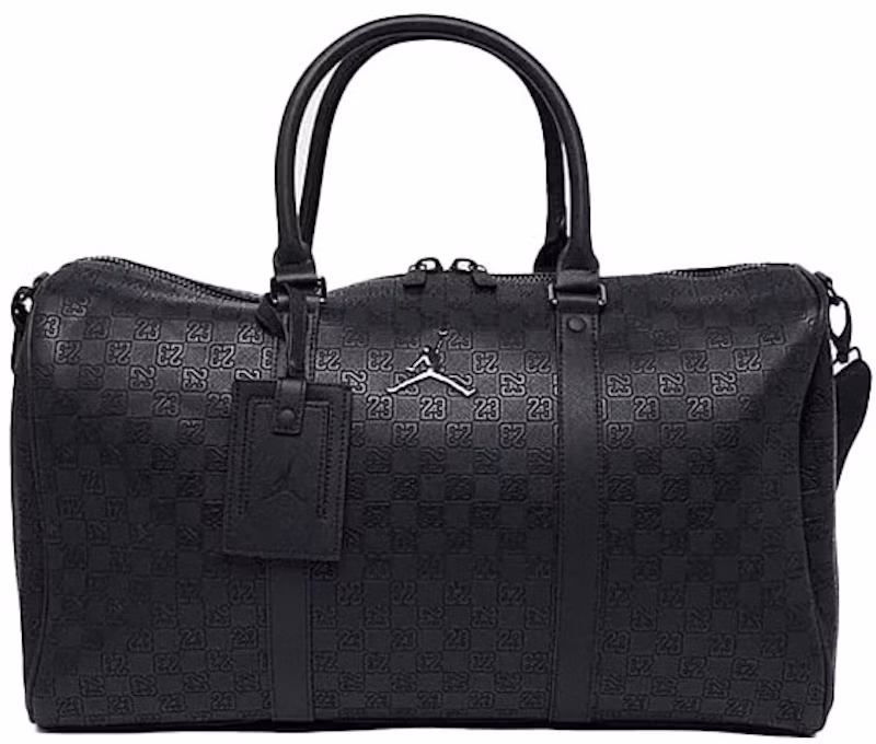 Jordan Monogram Leather Duffle Bag Black