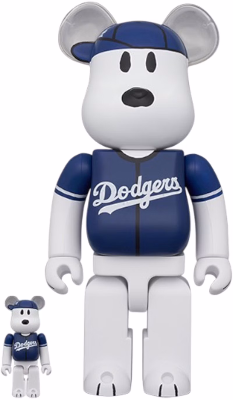 Bearbrick MLB x Peanuts Snoopy (Los Angeles Dodgers) 100% & 400% Set