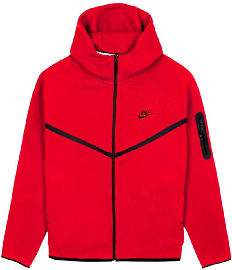 Nike Tech Fleece Windrunner Full Zip Hoodie Gym Red/Black