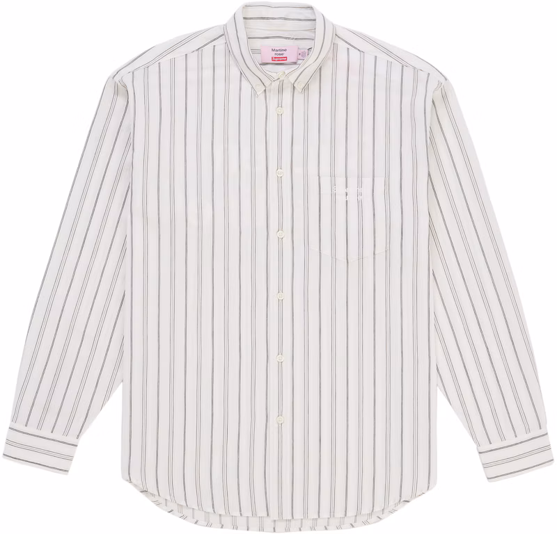 Supreme Martine Rose Metallic Stripe Shirt White
