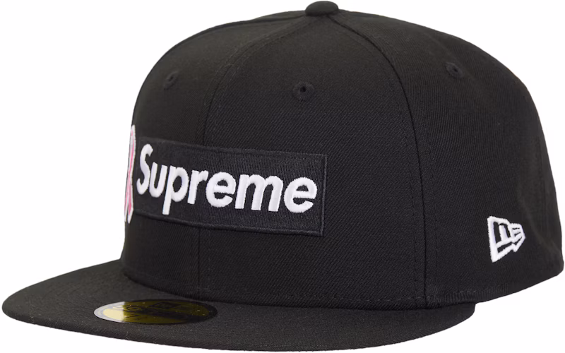 Supreme x New Era Breast Cancer Awareness Box Logo Fitted Hat Black
