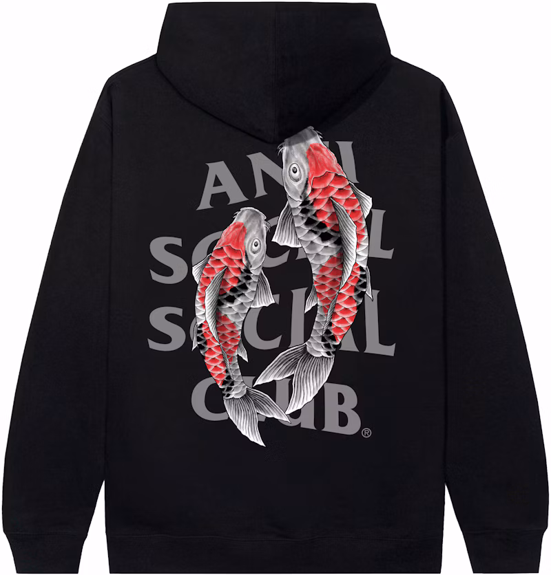 Anti Social Social Club Koi Garden 3M Reflective Hoodie Black