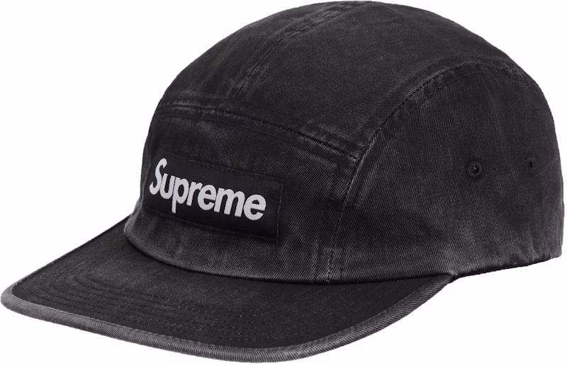 Supreme Washed Chino Twill Camp Cap (SS25) Black