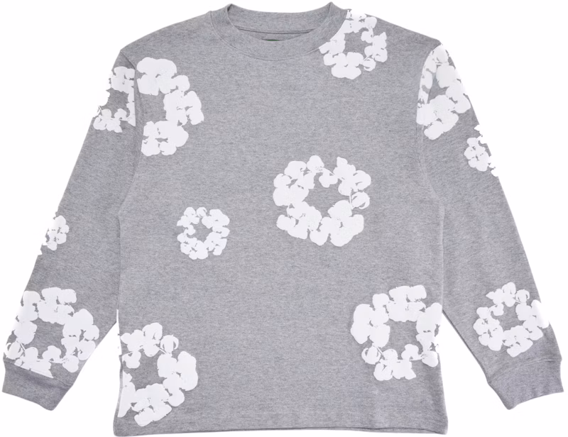 Denim Tears Long Sleeve Cotton Wreath T-shirt Grey