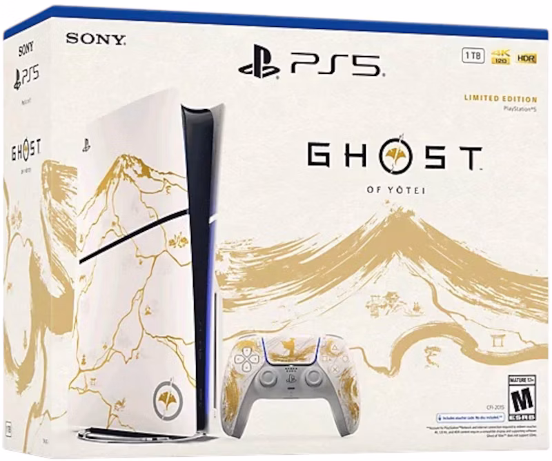 Sony PlayStation 5 PS5 Slim Ultra HD Ghost of Yotei Gold Limited Edition Bundle (US Plug)