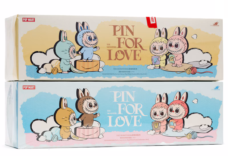 Pop Mart Labubu The Monsters Pin for Love Series Vinyl Plush Pendant (A-M) & (N-Z) Unsealed Cases Set (28 Blind Box)