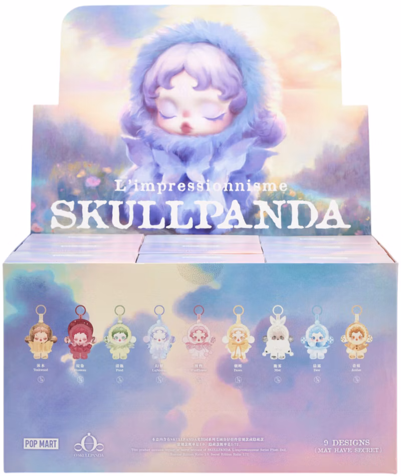 Pop Mart L'impressionnisme θSKULLPANDA Series Plush Doll Sealed Case (9 Blind Box)