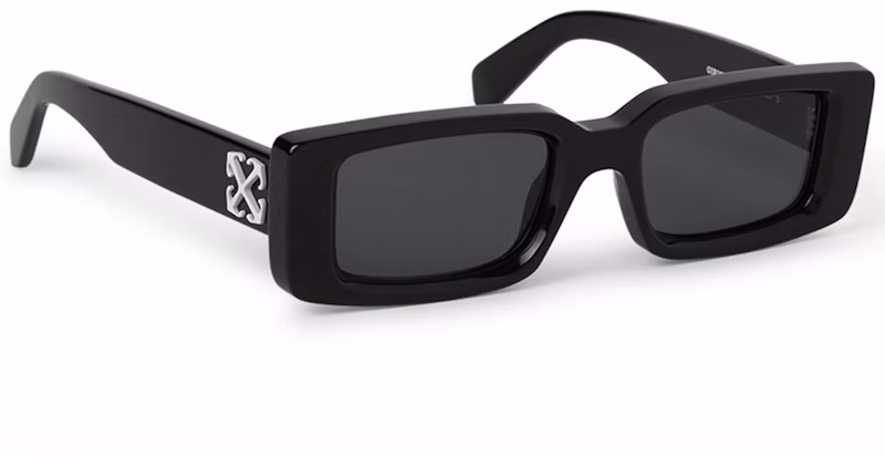 OFF-WHITE Arthur Rectangle Sunglasses Black/Dark Grey (OERI127S24PLA0011007-FR)