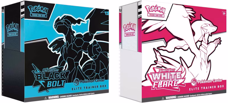 2025 Pokémon Scarlet & Violet Black Bolt & White Flare Pokemon Center Elite Trainer Box