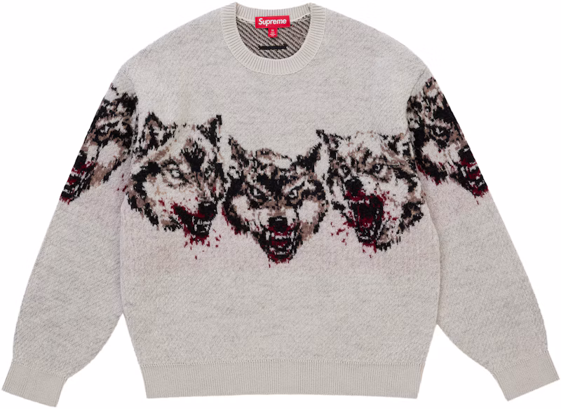 Supreme Wolves Sweater White