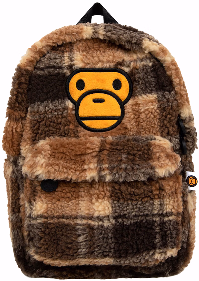 BAPE Baby Milo Mini Fur Check Backpack Multicolor