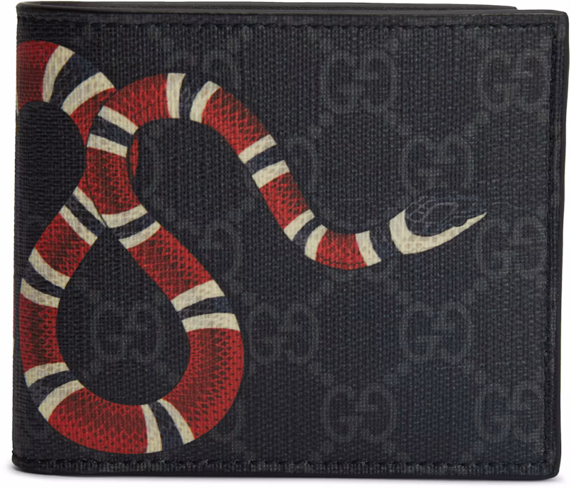Gucci Kingsnake Wallet GG Supreme (8 Card Slots) Black