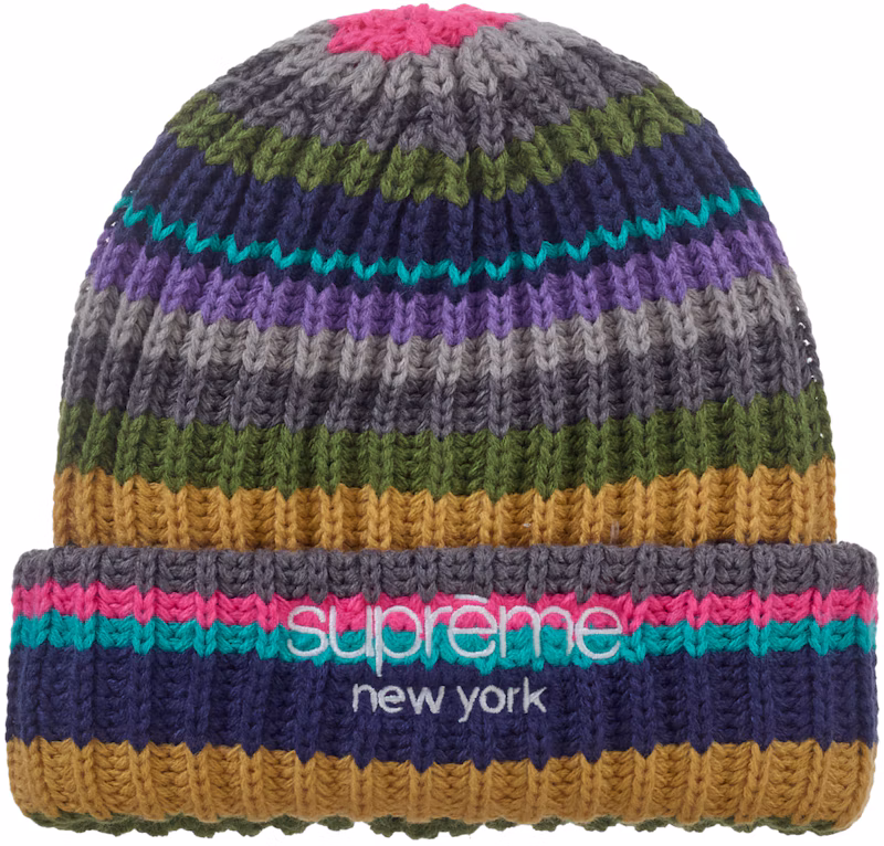 Supreme Classic Logo Chunky Ribbed Beanie (FW26) Multicolor