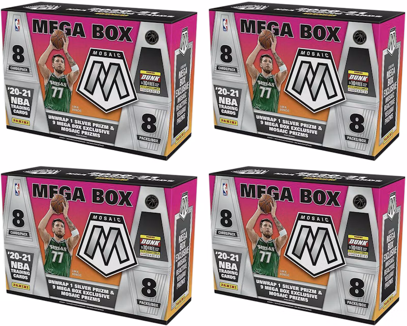 2020-21 Panini Mosaic Basketball Target Mega Box (Reactive Yellow Prizms) (8 Packs) 4x Lot