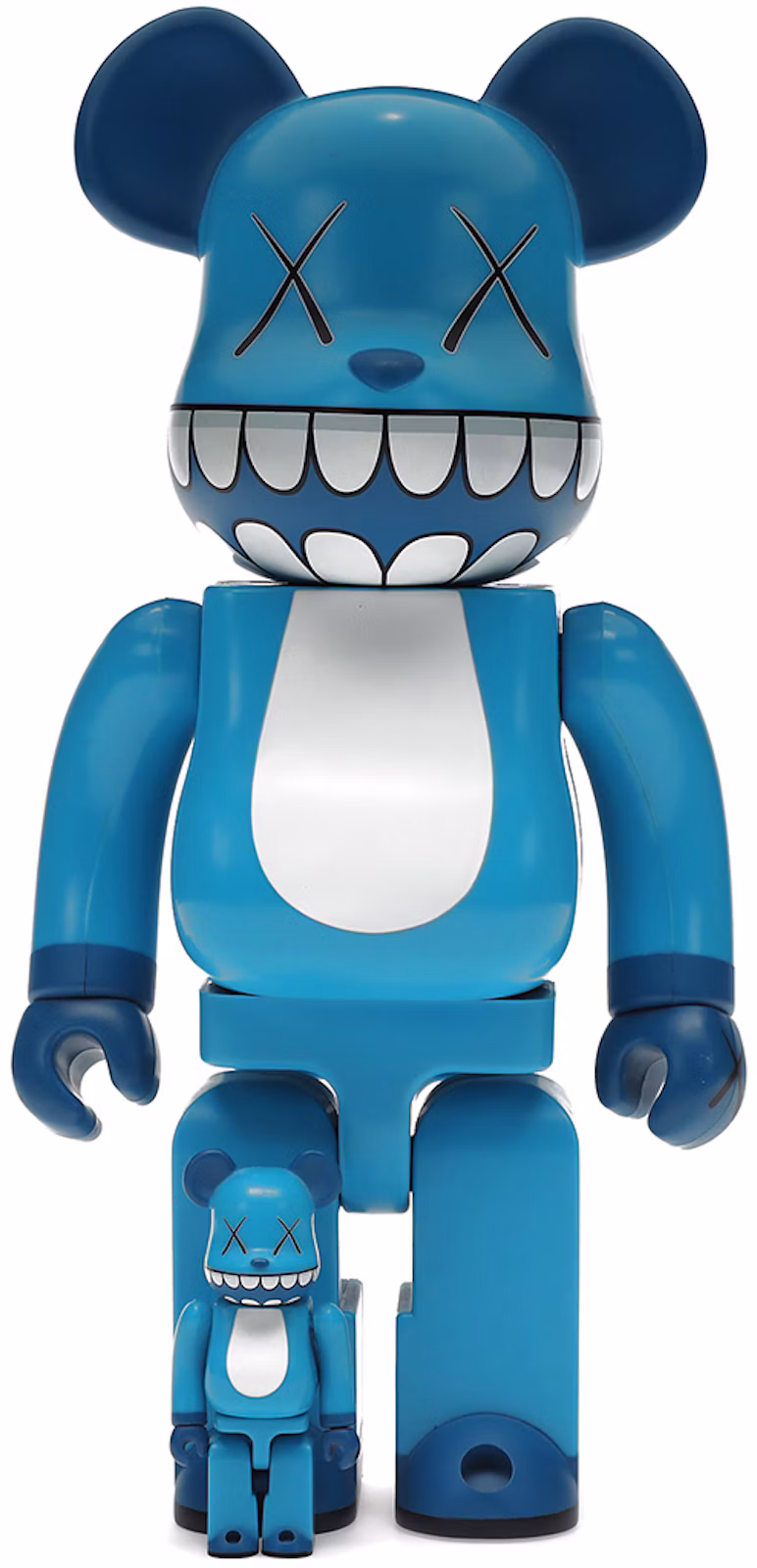 Bearbrick x a-nation KAWS Chompers 100% & 400% Set Blue