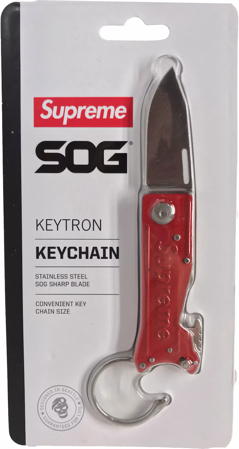 Supreme SOG Keytron Folding Knife Red