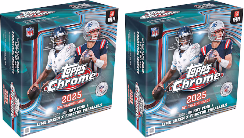 2025 Topps Chrome Football Mega Box 2x Lot