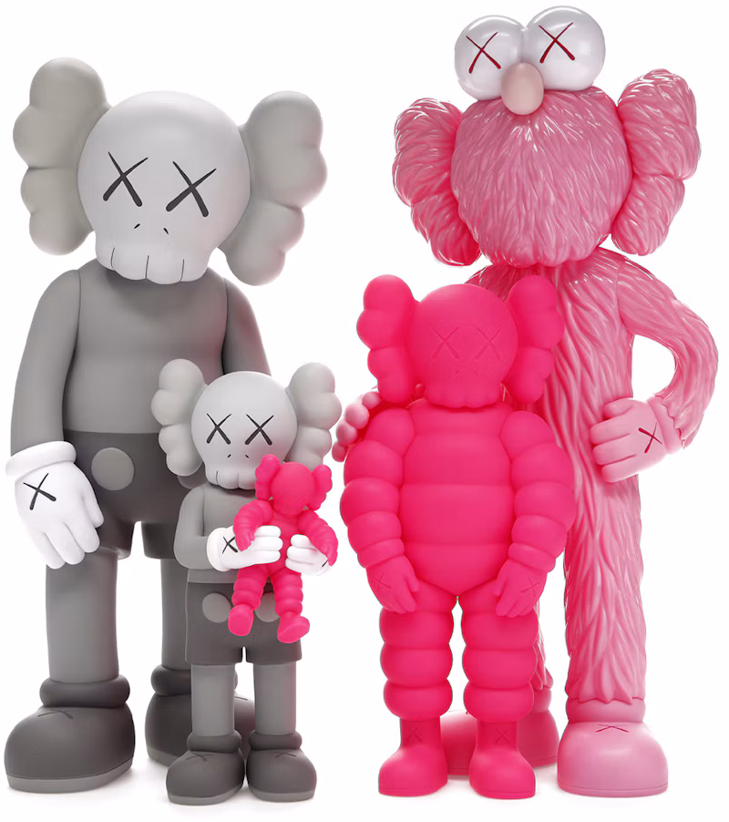 KAWS Family Vinyl Figures Grey/Pink