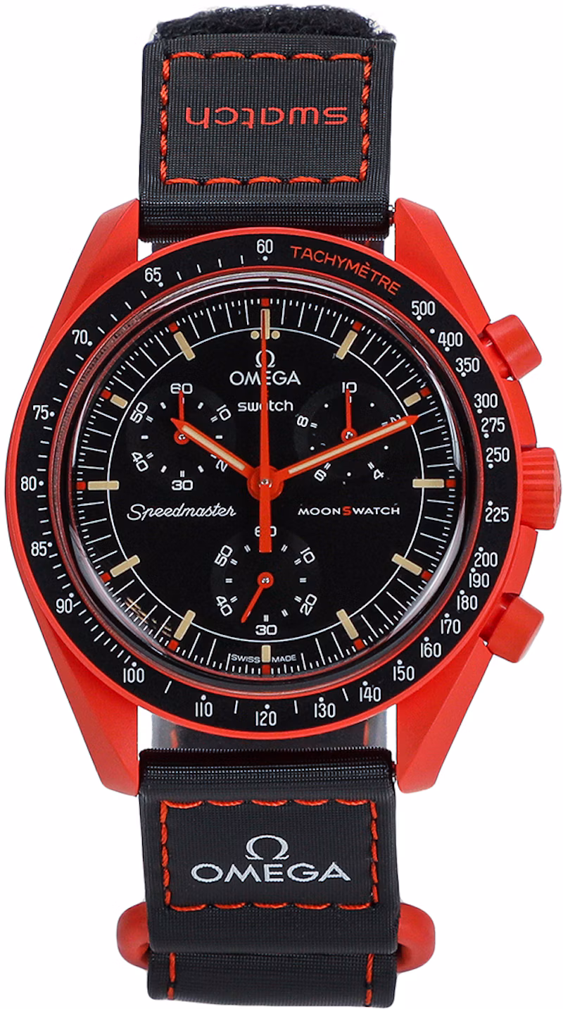 Swatch x Omega Bioceramic Moonswatch Mission On Earth Lava SO33O100