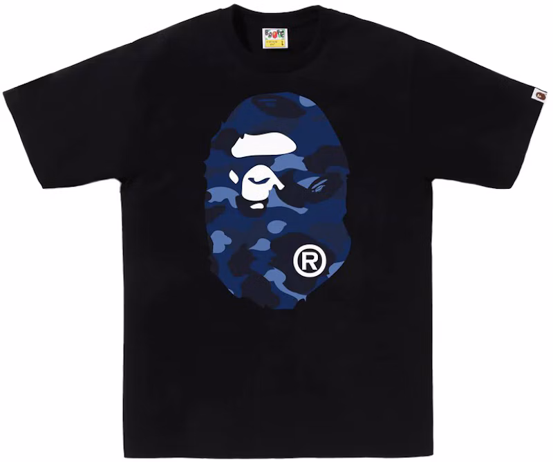 BAPE Color Camo Big Ape Head Tee Black/Navy