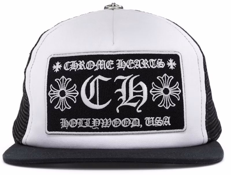 Chrome Hearts CH Hollywood Trucker Hat Black/White