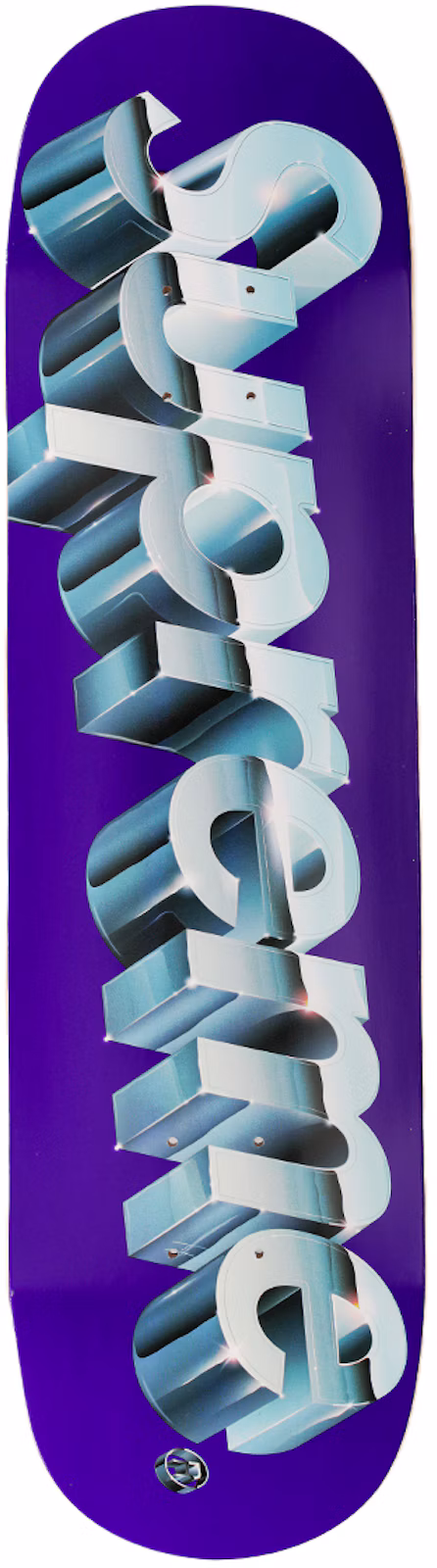 Supreme Chrome Logo Skateboard Deck Purple