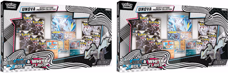 2025 Pokémon Scarlet & Violet Black Bolt & White Flare Unova Heavy Hitters Premium Collection (Costco Exclusive) 2x Lot