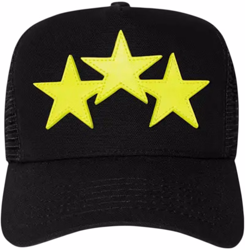 AMIRI Three Star Trucker Hat Black/Lime
