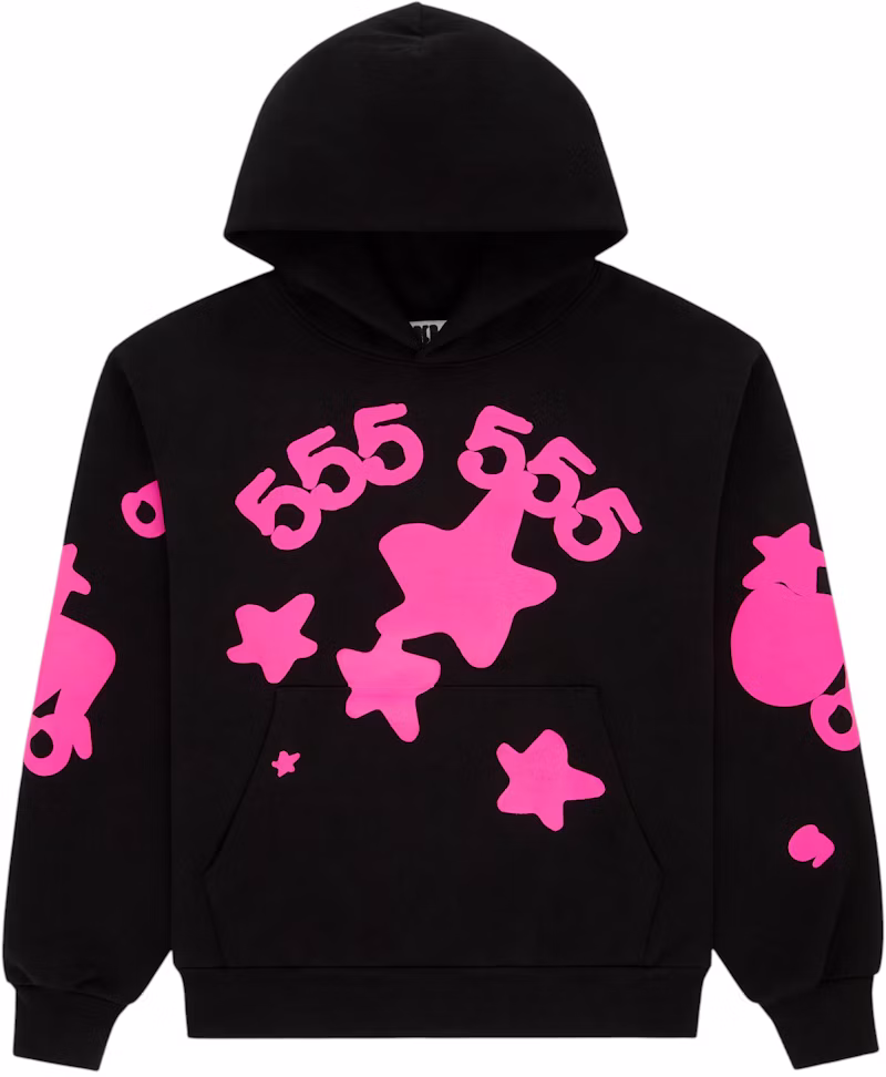 Sp5der Beluga Angel Number Hoodie Black