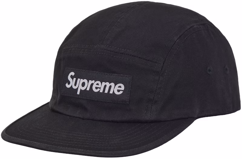 Supreme Washed Chino Twill Camp Cap (FW26) Black