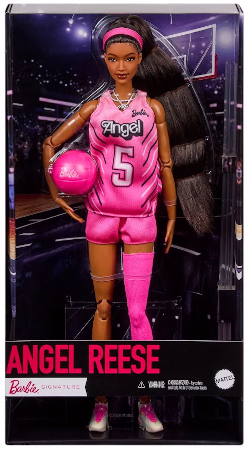 Mattel Barbie Signature Role Models Angel Reese Doll Figure Pink