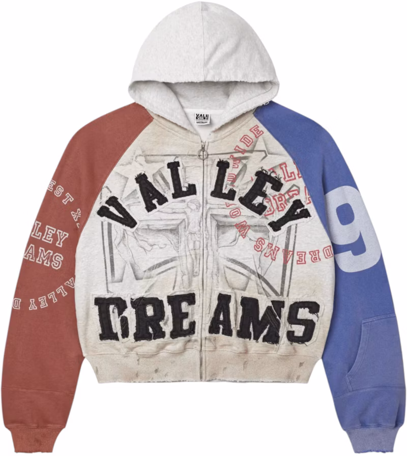 Vale Forever Patriot Chop and Screw Zip Up Hoodie Grey