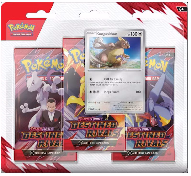 2025 Pokémon Scarlet & Violet Destined Rivals Kangaskhan 3 Pack Blister Pack