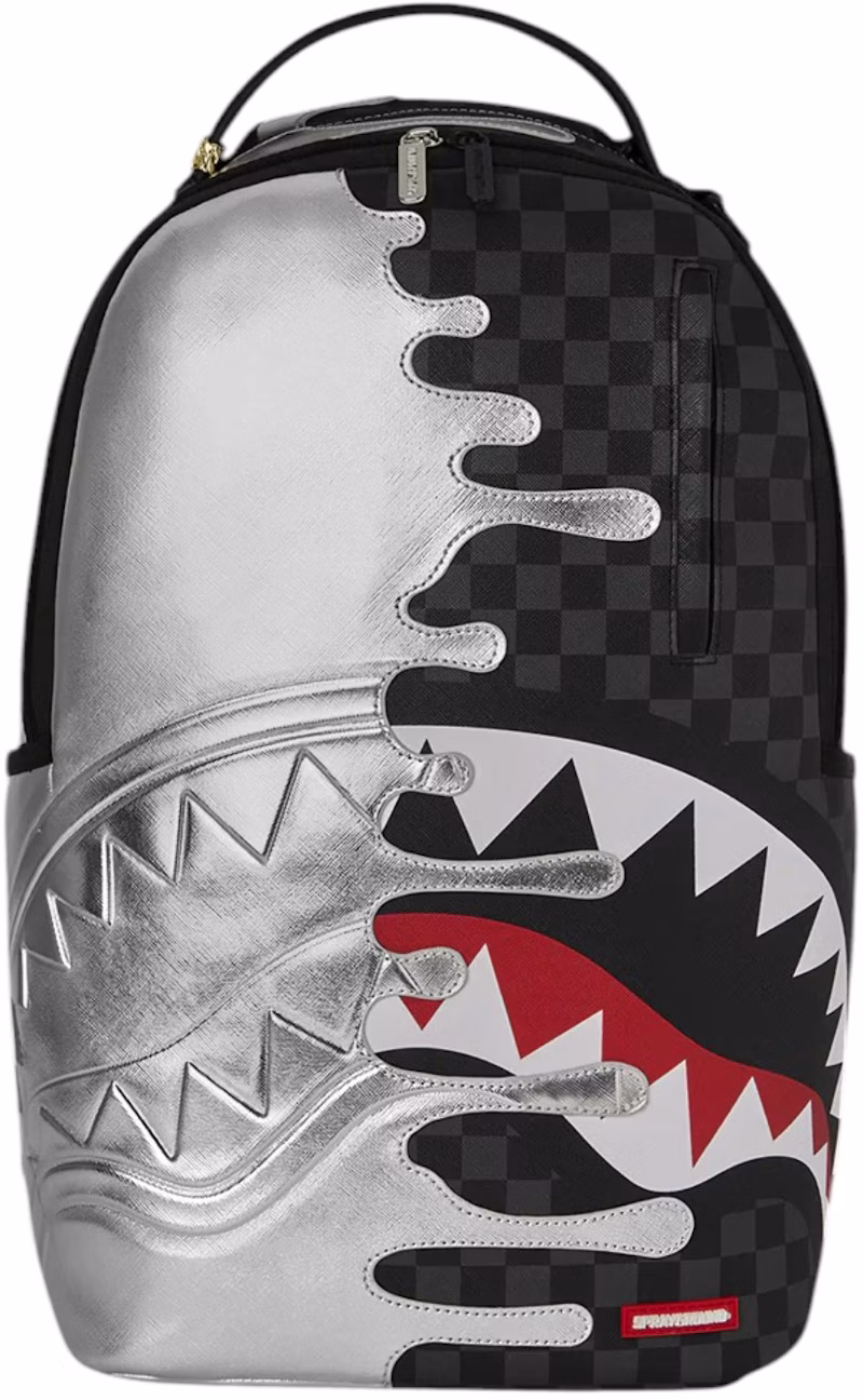 Sprayground Silver Side Drip Check DLXSV Backpack Multicolor/Red