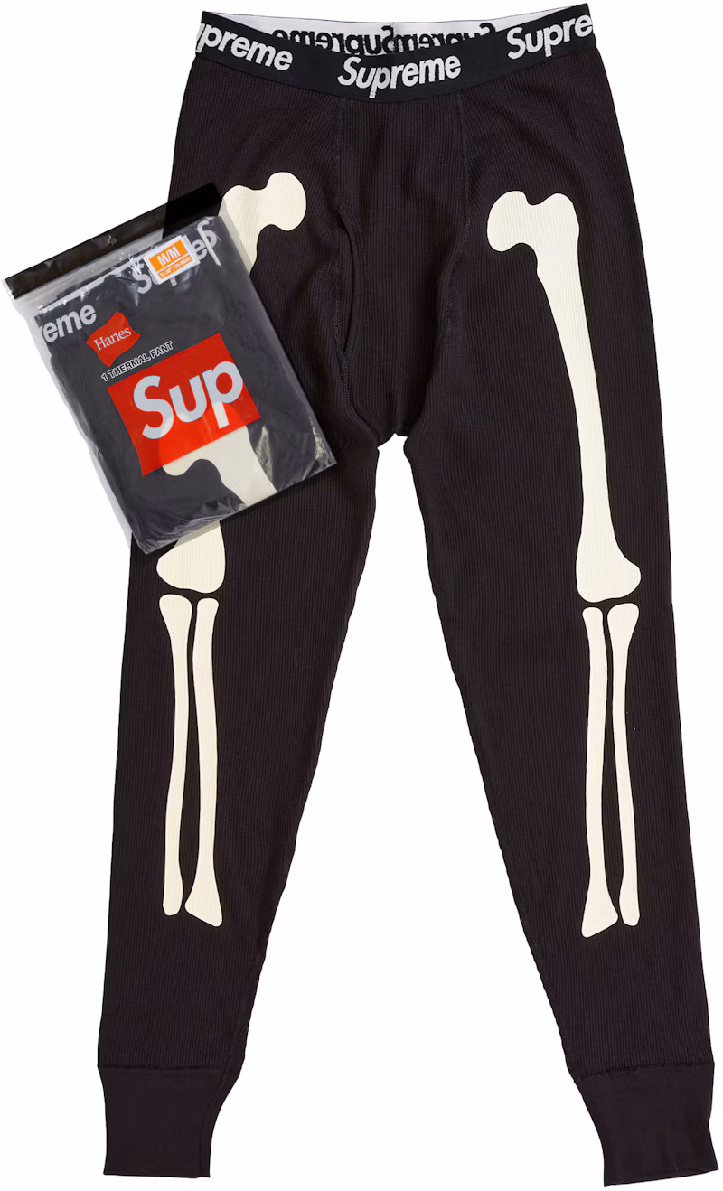 Supreme Hanes Bones Thermal Pant FW25 (1 Pack) Black
