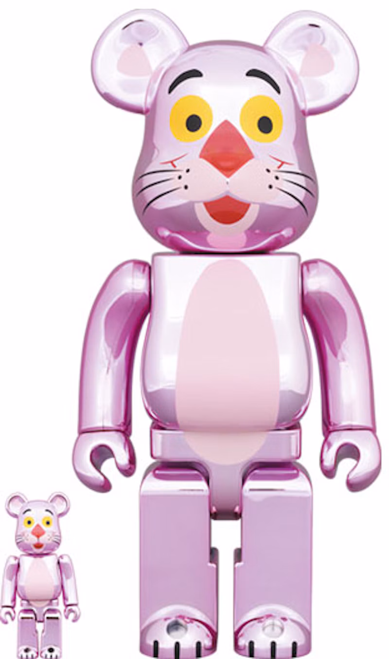 Bearbrick x Pink Panther 100% & 400% Set Chrome Ver.