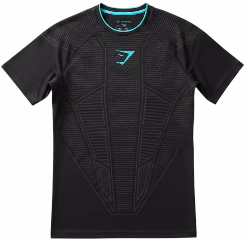Gymshark Onyx V1 T-Shirt Black/Onyx Grey/Brand Blue