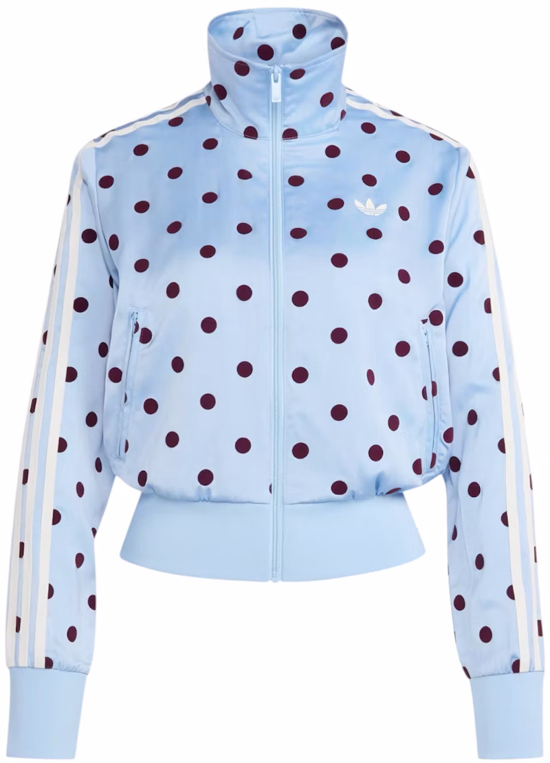 adidas Women's Satin Polka Dots TT Track Jacket Clear Sky
