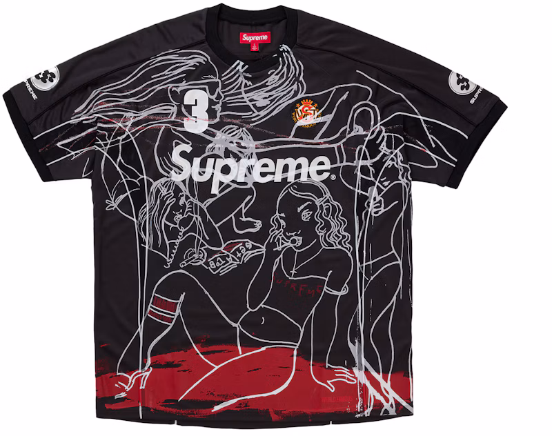 Supreme Rita Ackermann Soccer Jersey Black