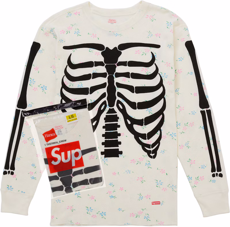 Supreme Hanes Bones Thermal Crew FW25 (1 Pack) Floral