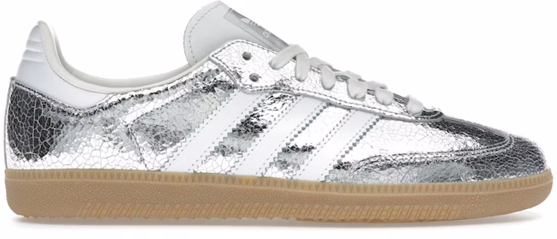 adidas Samba OG Silver Metallic Cracked Leather (Women's)