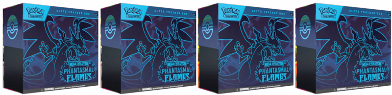 2025 Pokémon Mega Evolution Phantasmal Flames Elite Trainer Box 4x Lot