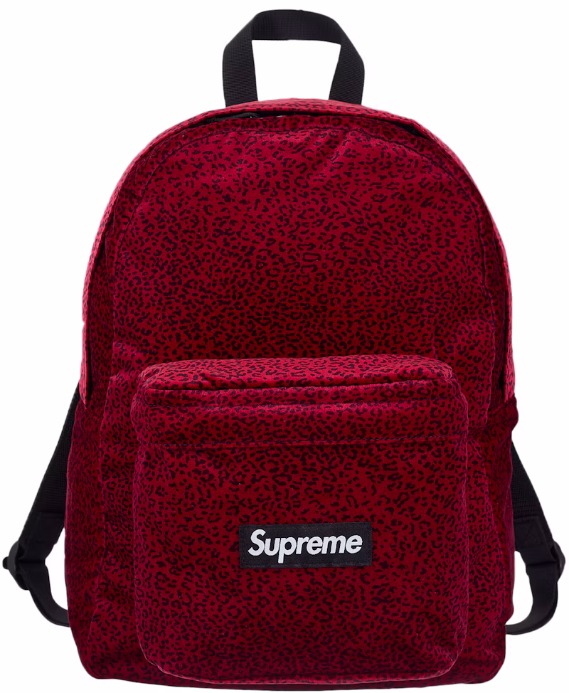 Supreme Velvet Backpack Red Leopard