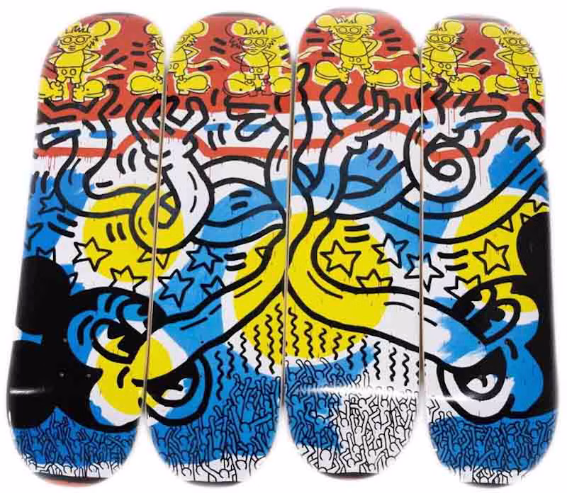 Diamond Supply Co. Disney Mickey Mouse x Keith Haring Hands By Mickey Skateboard Deck (Set of 4)