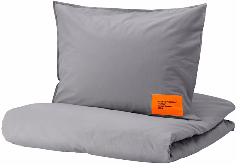 Virgil Abloh x IKEA MARKERAD US Duvet Cover and 2 Pillowcases (Full/Queen) Gray